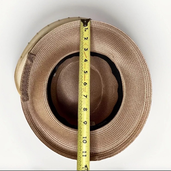 Vintage Whittall & Shon Hat Straw Rhinestone Feather Kentucky Derby Church Lady - Picture 8 of 9